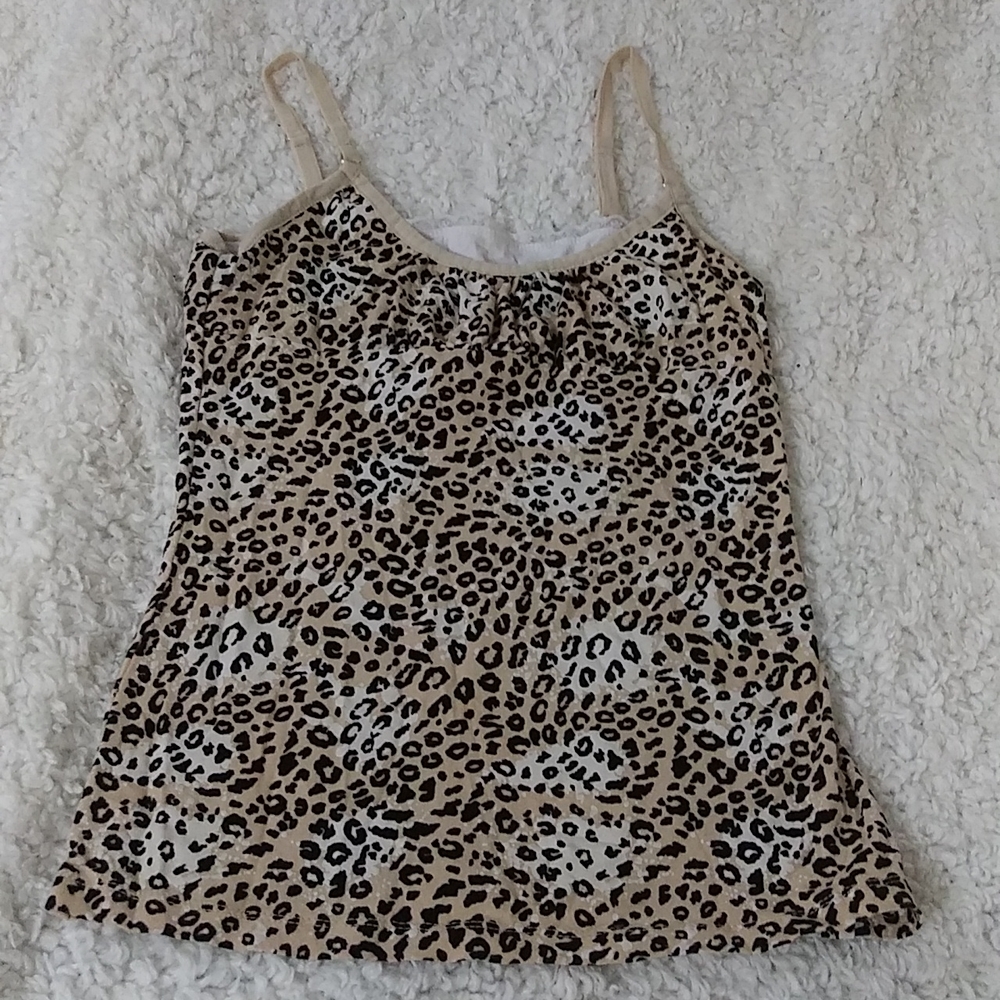 Energie Leopard Spaghetti Shirt Size M